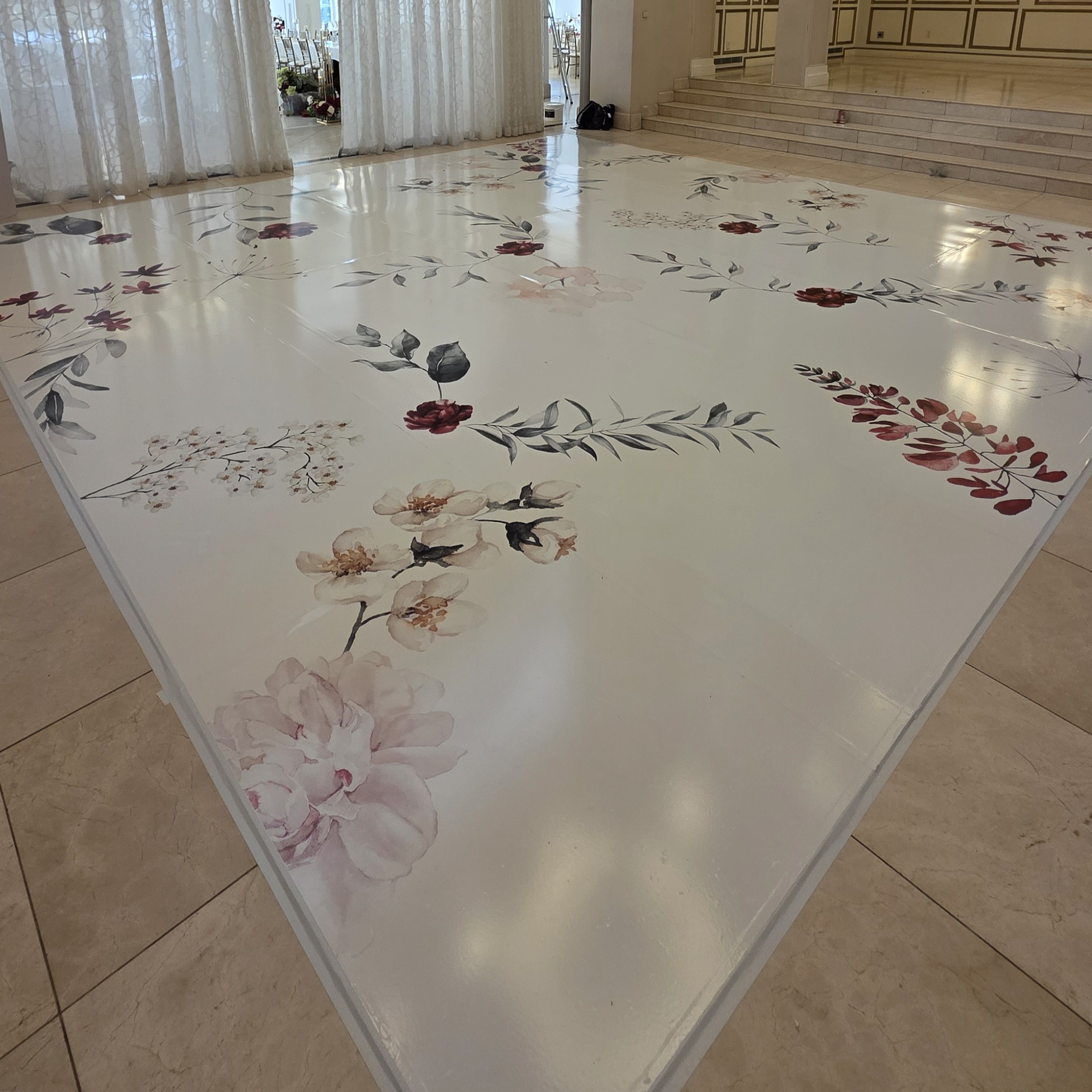 Custom Vinyl Wrap Print Subtle Flowers and Red Rose